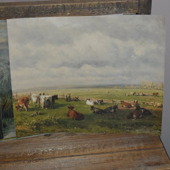 lot of 8x10 Canvas Art Prints Country Farmhouse Decor - landscape and cows - Picture 4 of 12